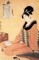 reading a letter Kitagawa Utamaro Ukiyo e Bijin ga
